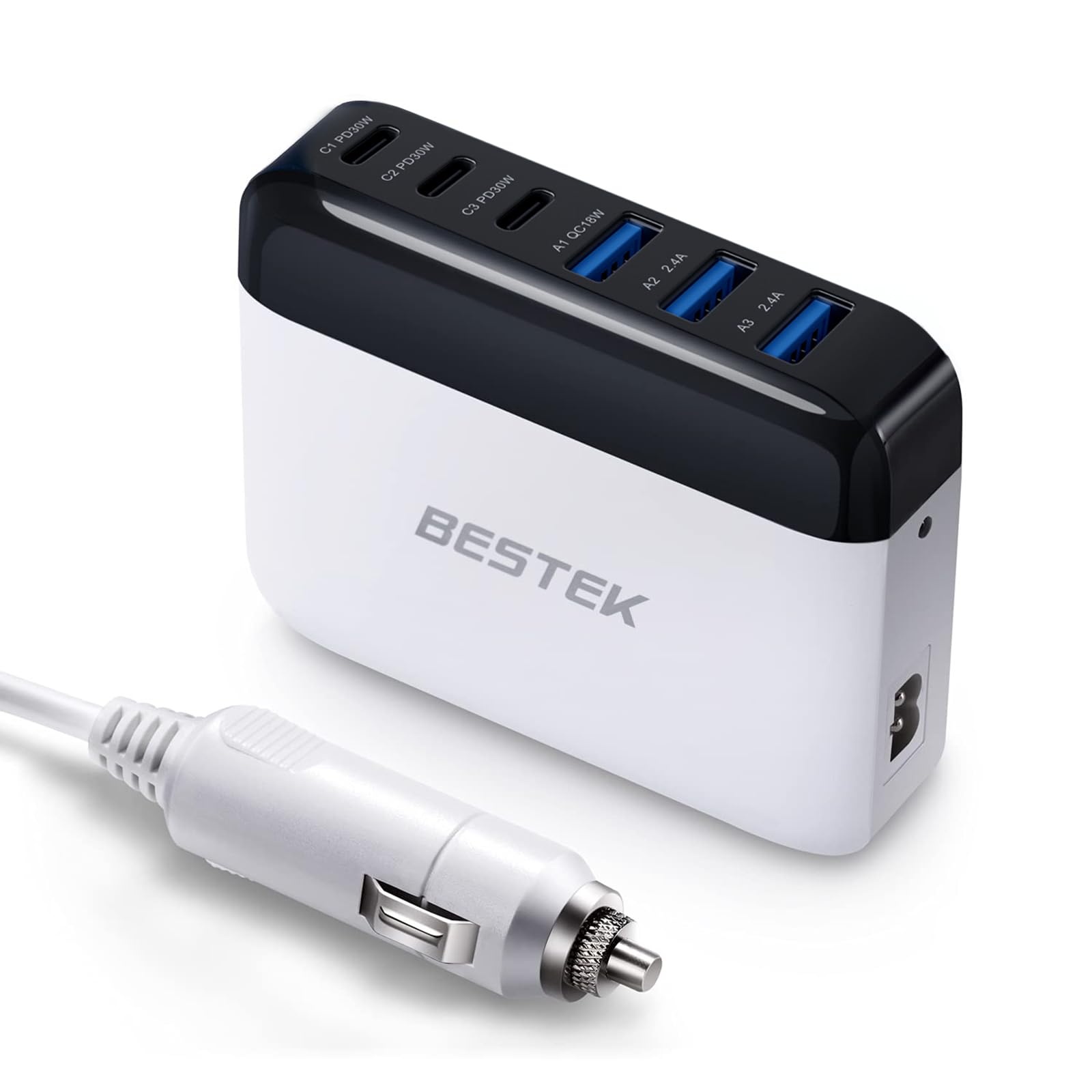 125W Multi-Port USB Car Charger with PD & QC Fast Charging