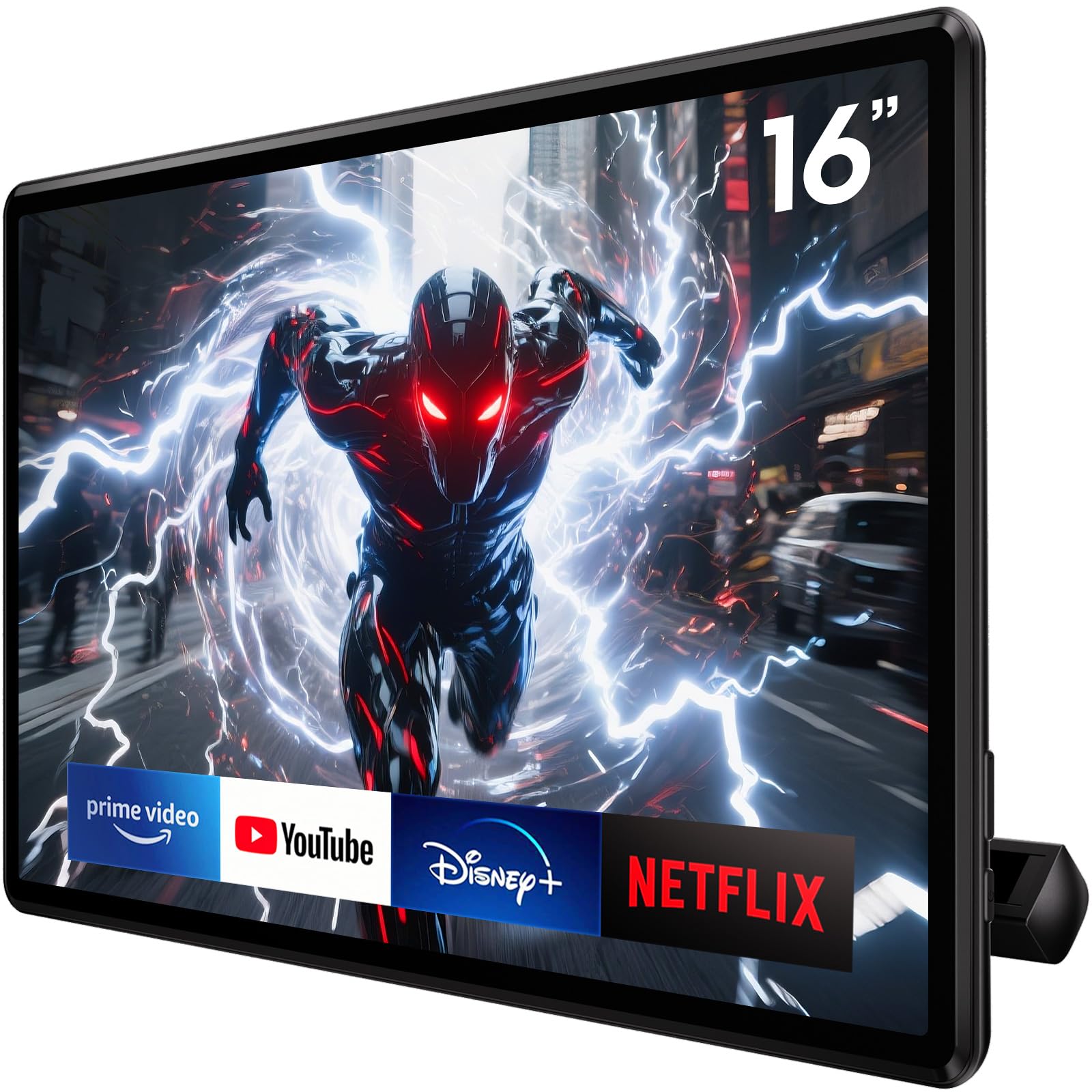 16" 4K Headrest Monitor with WiFi & Wireless Screen Mirroring